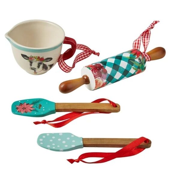 2021 🦋 New Pioneer Woman Kitchen Christmas Ornament Bundle, 4 Count - Picture 5 of 8